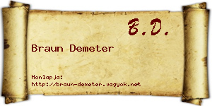 Braun Demeter névjegykártya